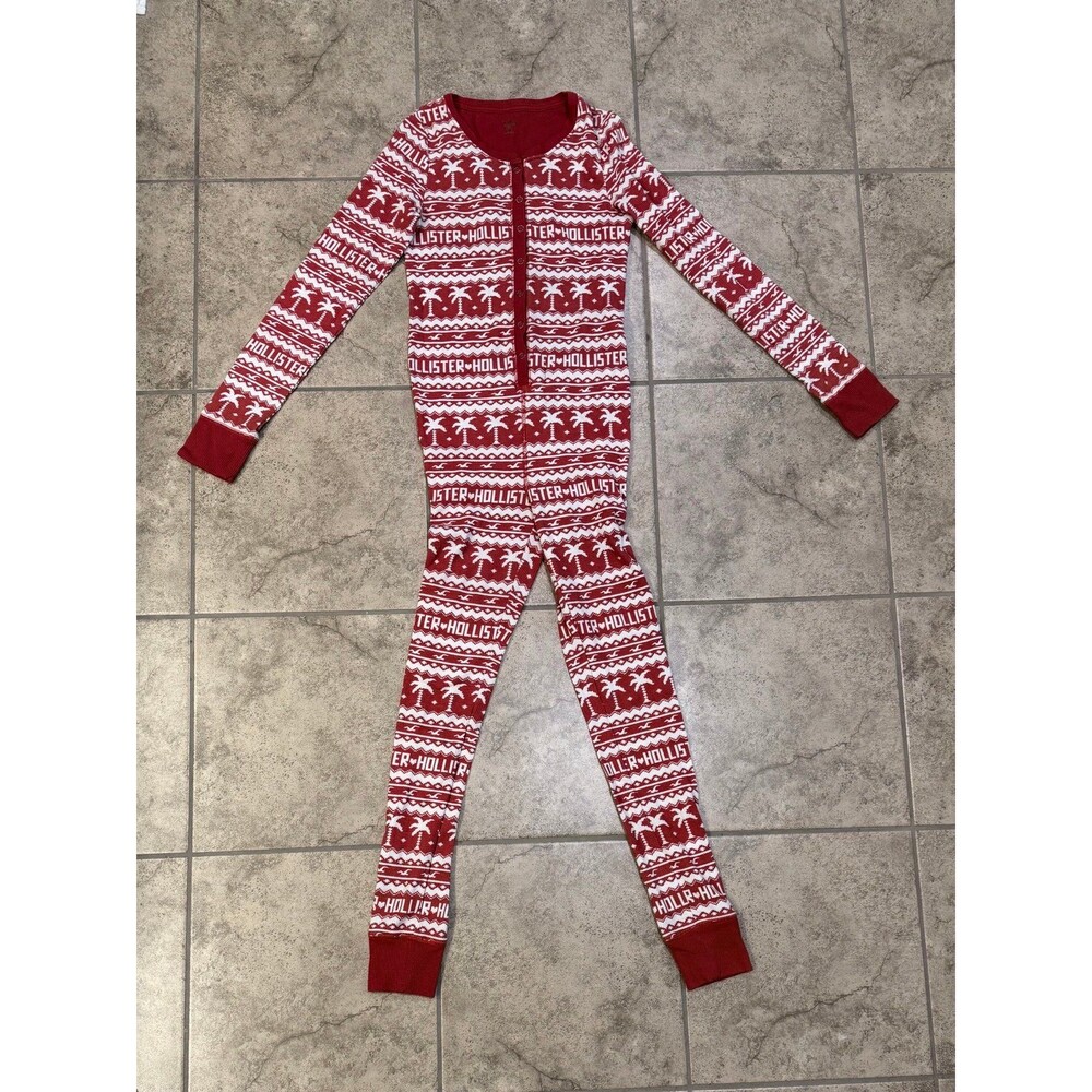 Hollister one-piece pajama suit Christmas Holiday faire isle